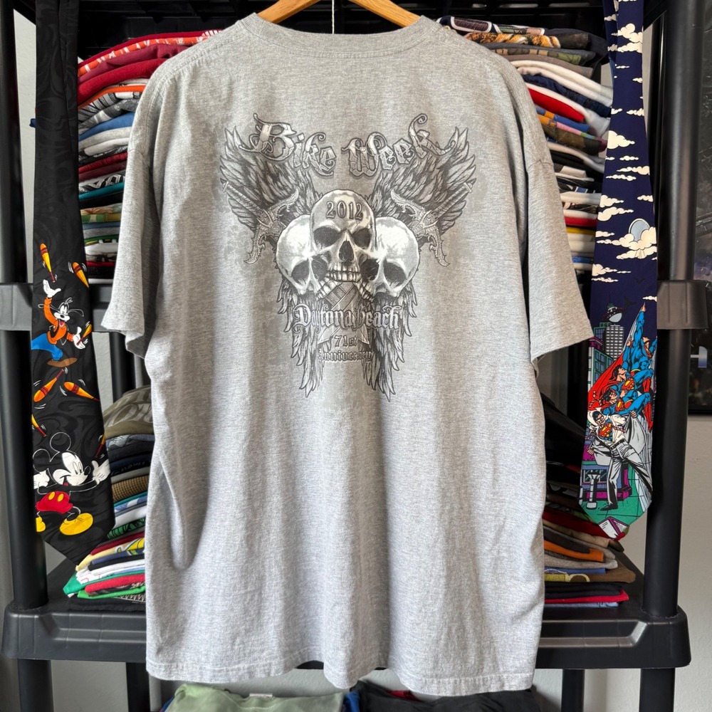 2010s Heather Gray Daytona Beach Bike Week 2012 Graphic T-Shirt 2XL